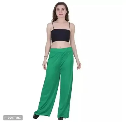 Stunning Green Polyester Solid Palazzo For Women-thumb0