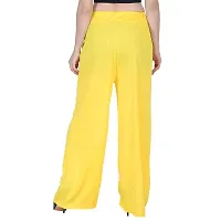 Stylish Yellow Polyester Blend Solid Palazzo For Women-thumb4