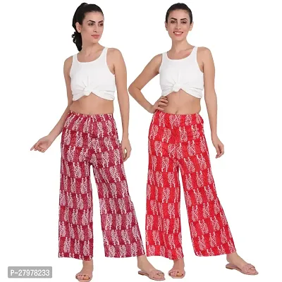 Stunning Polyester Blend Printed Palazzo For Women- Pack Of 2-thumb0