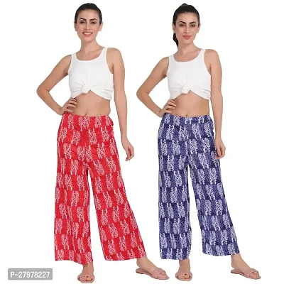 Stunning Polyester Blend Printed Palazzo For Women- Pack Of 2-thumb0