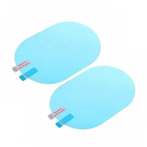 Universal Waterproof Anti Fog Rainproof Rear-View Oval Mirror Film Car Accessories - Set of 2