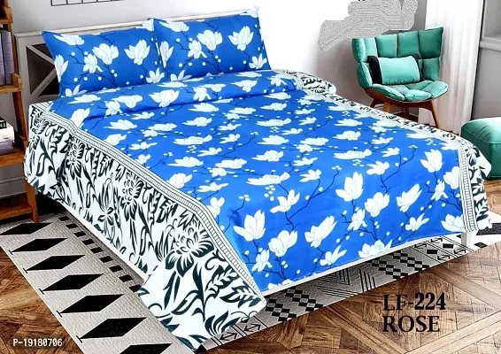 Comfortable Polycotton Printed Double Bedsheet with Pillow Covers-thumb0