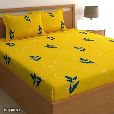 Comfortable Polycotton Printed Double Bedsheet with Pillow Covers-thumb0