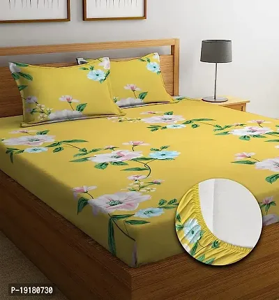 Comfortable Polycotton Printed Double Bedsheet with Pillow Covers-thumb0