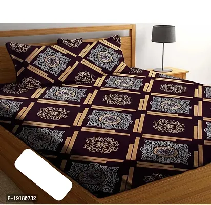 Comfortable Polycotton Printed Double Bedsheet with Pillow Covers-thumb0