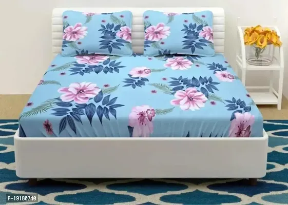 Comfortable Polycotton Printed Double Bedsheet with Pillow Covers