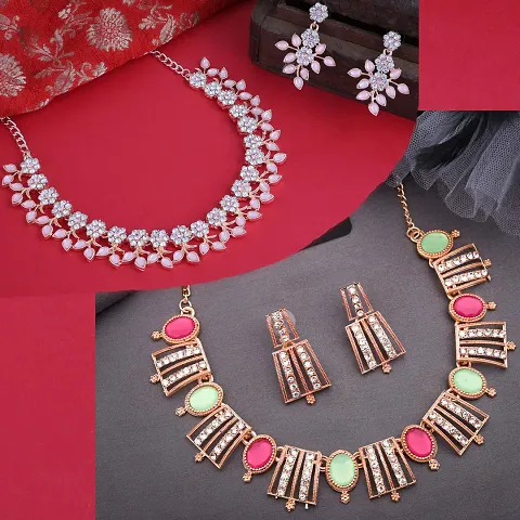 Combo Of 2 Plated Traditional Fashion Jewellery Set For Women