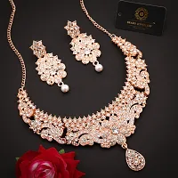 Stylish White Alloy American Diamond Jewellery Set For Women-thumb2