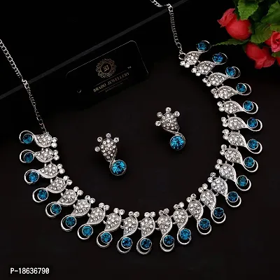Stylish Silver Plated Brass Jewellery Set For Women-thumb2