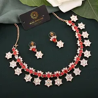 Stylish Fancy Designer Alloy American Diamond Jewellery Set For Women-thumb1