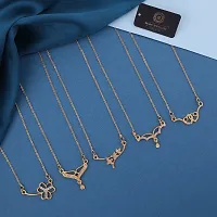 Stylish Fancy Designer Brass American Diamond Gold Plated Necklaces For Women Pack Of 5-thumb2