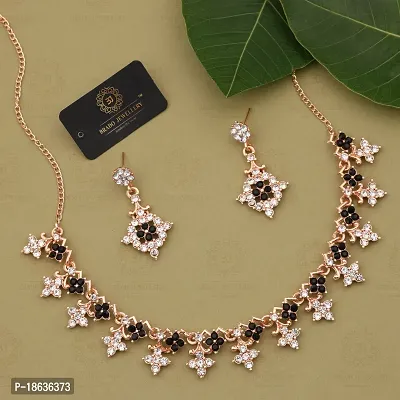 Stylish Gold Plated American Diamond Necklace For Women And Girls