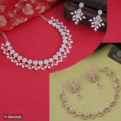 Combo Of 2 Silver Plated Traditional Fashion Jewellery Set For Women-thumb0