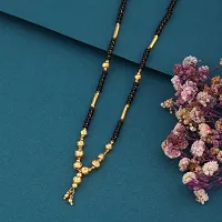 Stylish Golden Alloy Oxidised Beads Mangalsutra Set of 3-thumb1