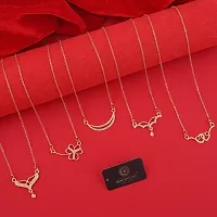 Stylish Fancy Designer Brass American Diamond Gold Plated Necklaces For Women Pack Of 5-thumb1