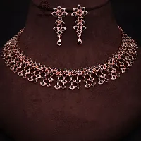 Stylish Black Alloy American Diamond Jewellery Set For Women-thumb2