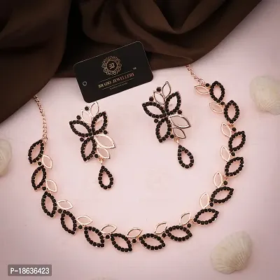 Stylish Gold Plated Rose Gold Brass Jewellery Set For Women-thumb4