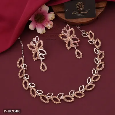 Stylish Gold Plated Silver Brass Jewellery Set For Women