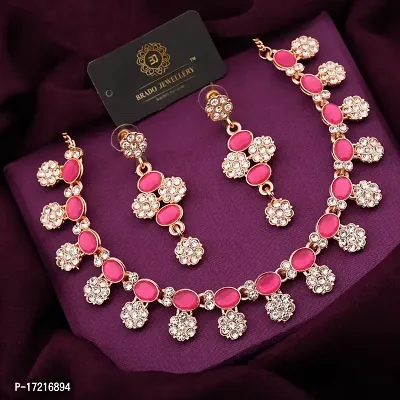 Stylish Fancy Designer Alloy American Diamond Jewellery Set For Women-thumb2