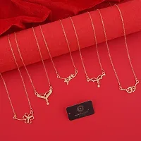 Stylish Fancy Designer Brass American Diamond Gold Plated Necklaces For Women Pack Of 5-thumb1