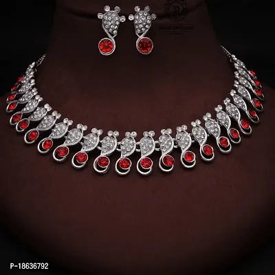 Stylish Silver Plated Brass Jewellery Set For Women