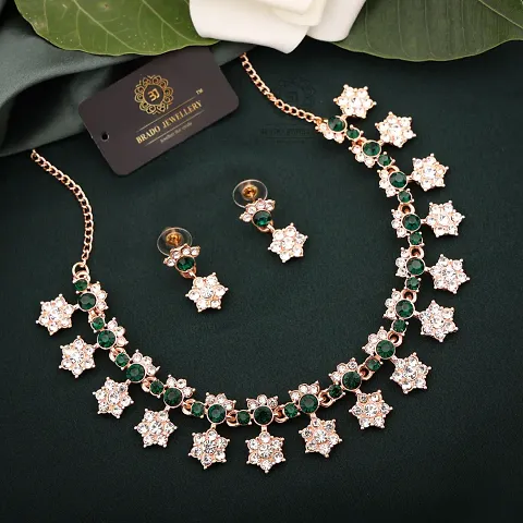 Fancy Designer Alloy American Diamond Jewellery Sets For Women