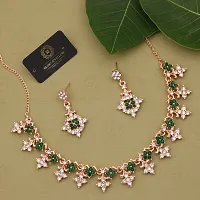Stylish Gold Plated American Diamond Necklace For Women And Girls-thumb1