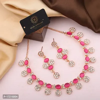 Stylish Fancy Designer Alloy American Diamond Jewellery Set For Women-thumb3