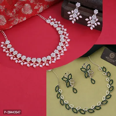 Combo Of 2 Silver Plated Traditional Fashion Jewellery Set For Women