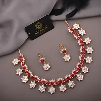 Stylish Fancy Designer Alloy American Diamond Jewellery Set For Women-thumb3