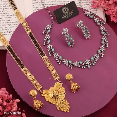 Beautiful Brass Necklace Set And Mangalsutra With Earring Pack Of 2