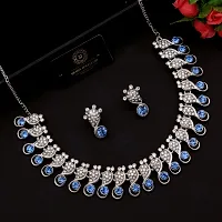 Stylish Silver Plated Brass Jewellery Set For Women-thumb1
