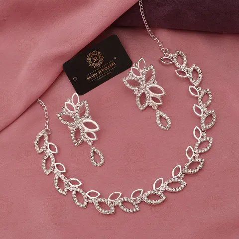 Brass American Diamond Necklace Sets