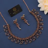 Stylish Black Alloy American Diamond Jewellery Set For Women-thumb1