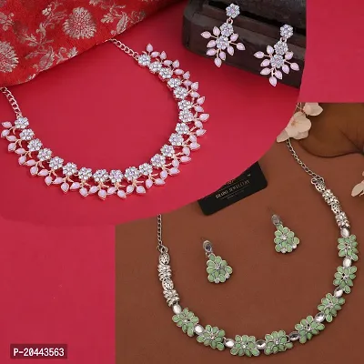 Combo Of 2 Silver Plated Traditional Fashion Jewellery Set For Women