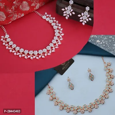 Combo Of 2 Rose Gold Plated Traditional Fashion Jewellery Set For Women