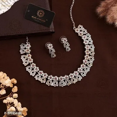 Stylish Silver Brass Beads Jewellery Set For Women