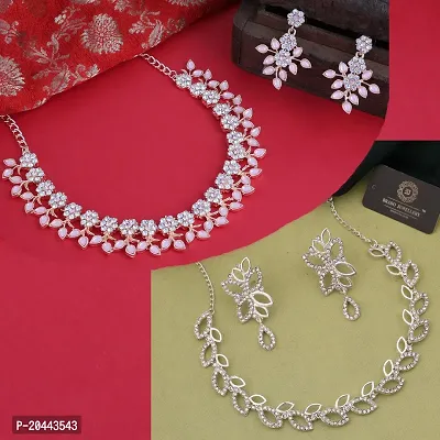 Combo Of 2 Silver Plated Traditional Fashion Jewellery Set For Women