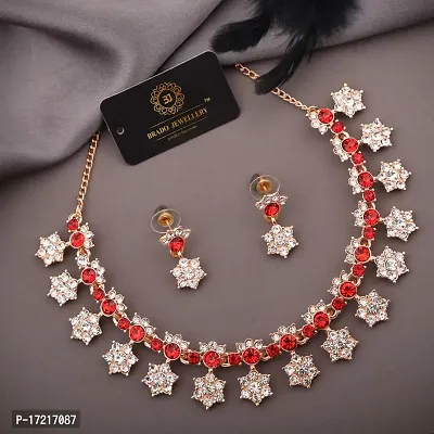 Stylish Fancy Designer Alloy American Diamond Jewellery Set For Women-thumb0