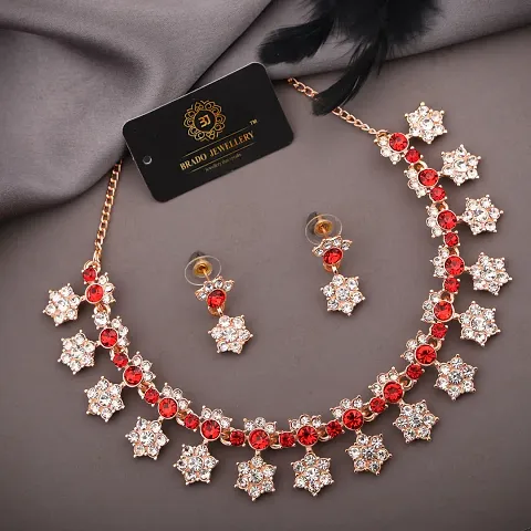 Fancy Designer Alloy American Diamond Jewellery Sets For Women