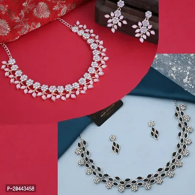 Combo Of 2 Silver Plated Traditional Fashion Jewellery Set For Women