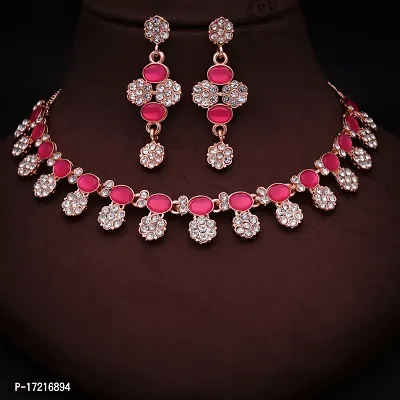 Stylish Fancy Designer Alloy American Diamond Jewellery Set For Women-thumb4