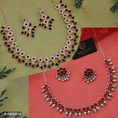 Stylish Alloy American Diamond Jewellery Set For Women Pack Of 2-thumb0
