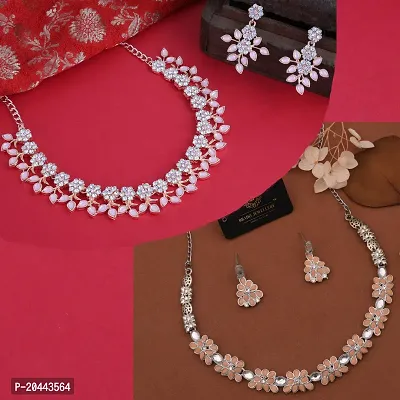 Combo Of 2 Silver Plated Traditional Fashion Jewellery Set For Women