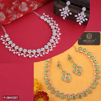 Combo Of 2 Rose Gold Plated Traditional Fashion Jewellery Set For Women