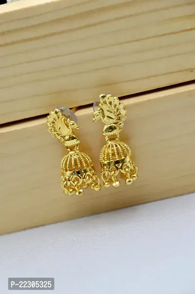 Gold Plated Alloy Artificial Stone Jhumka-thumb0