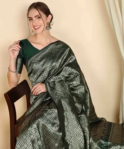 Trending Poly Silk Saree with Blouse piece 