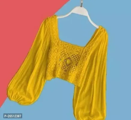 Elegant Yellow Georgette Top For Women-thumb0