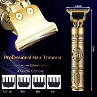 Trimmer Men Professional USB Rechargeable Buddha Hairstyle Clipper Cordless Design Beard, Hair Trimmer Electric Shaver T-Blade Cutting Waterproof Trimmers Men's Grooming Kit NM-10-thumb1