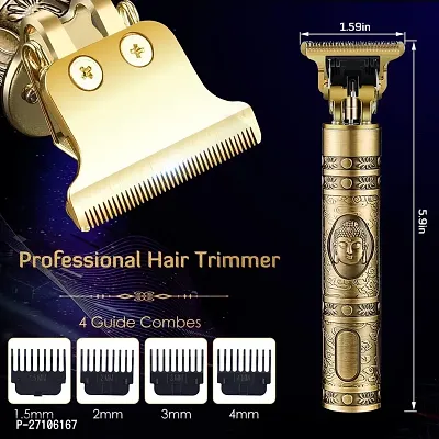 Trimmer Men Professional USB Rechargeable Buddha Hairstyle Clipper Cordless Design Beard, Hair Trimmer Electric Shaver T-Blade Cutting Waterproof Trimmers Men's Grooming Kit NM-10-thumb2